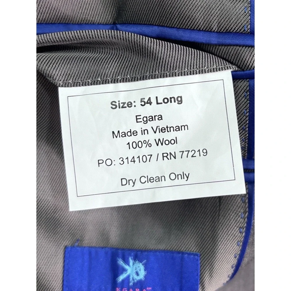 Egara 54L blazer jacket sport suit coat all season gray wool mens‎ slim fit